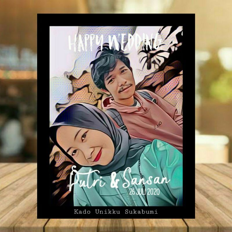 

(5R) Cartoon Art Editor/kado pernikahan/gift graduation/gift Birthday/gift anniversary/kado pigura