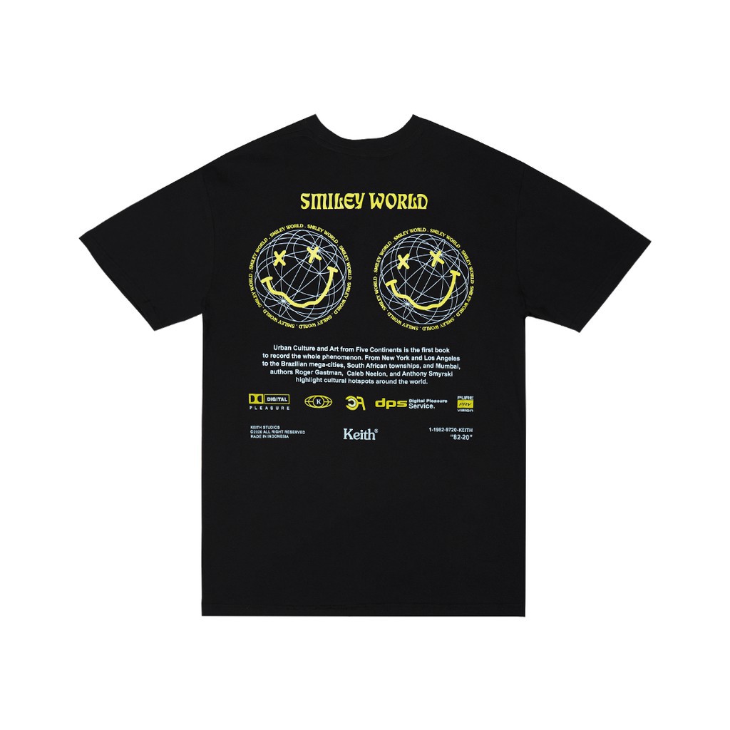 SMILEY WORLD - KAOS DISTRO KEITH STUDIO HITAM PRIA / WANITA