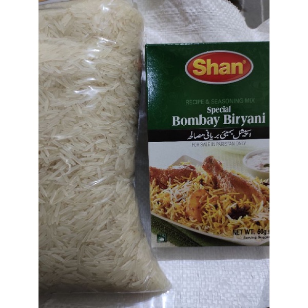 

Paket 1kg beras basmati SHAN dan bumbu biryani SHAN