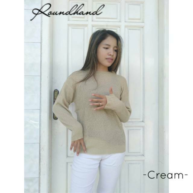 Sweater Roundhand Rajut | Baju Rajut Kaos Cewek