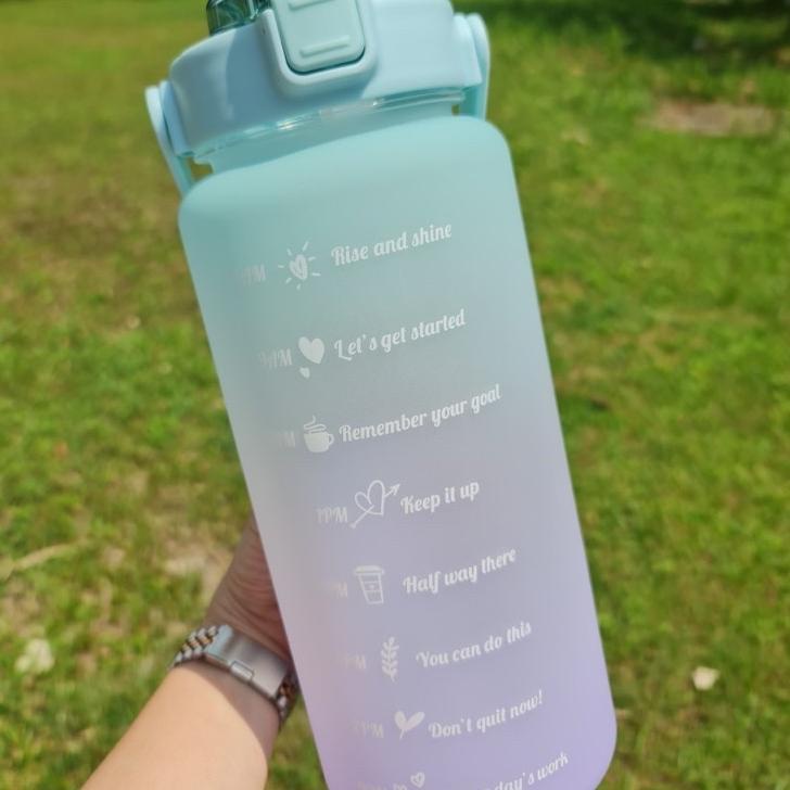 Sudah READY.. (HARGA GROSIR) Botol Time Rainbow | Botol Minum Viral 2 liter | Botol Minum kekinian V