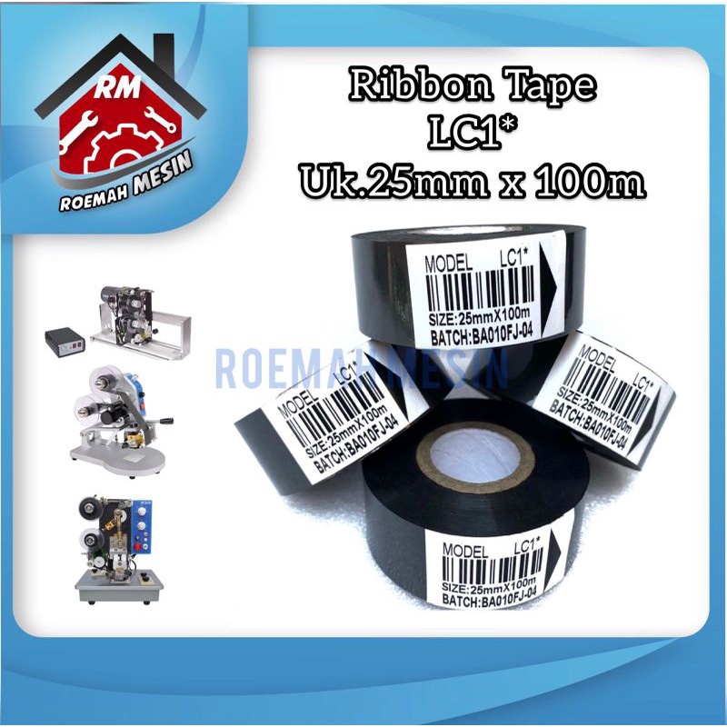 

Ribbon Tape LC1* 25mmx100m/Pita Ribbon Mesin Coding High Quality