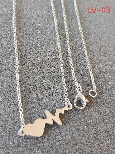 Kalung morif love import titanium white Antikarat Selamanya/kalung titanium murah Original Antikarat