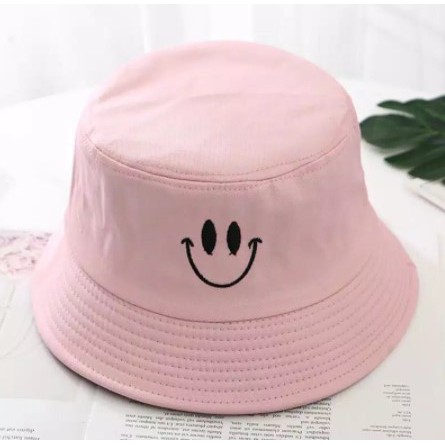 ✅COD] Bayar Di Tempat Topi bucket SMILE bolak balik terbaru terlaris termurah