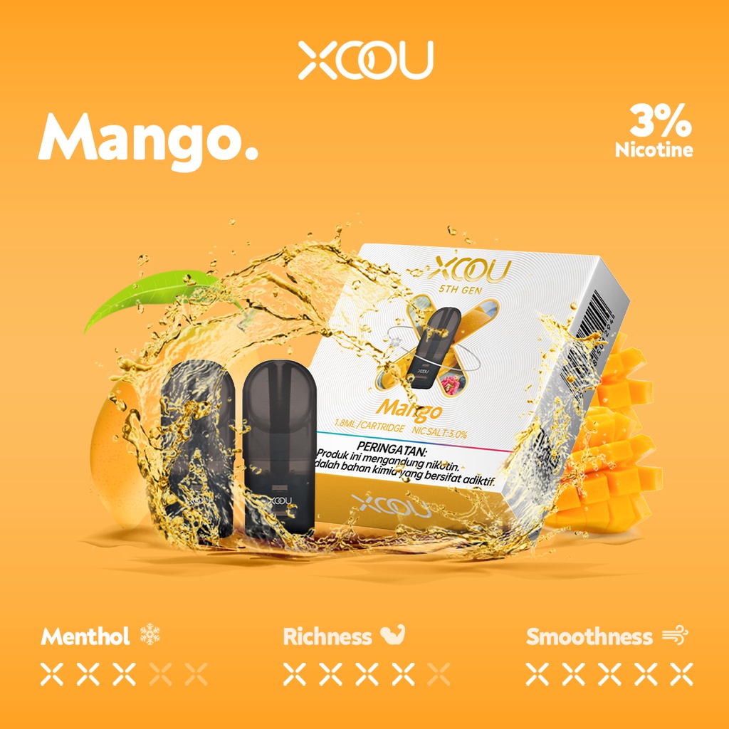 XOOU 5th Generation Mint Flavour 2 CTG - Mango