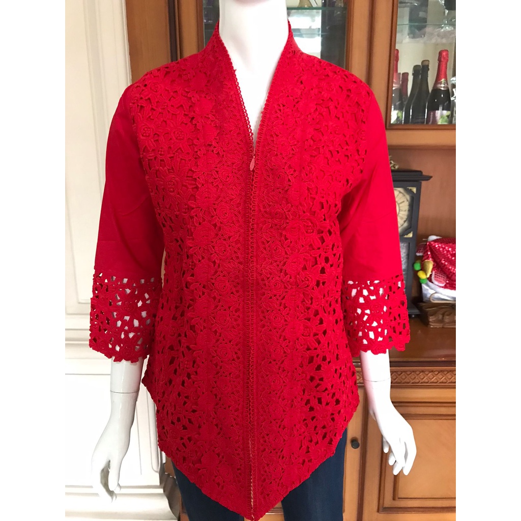 0837 Kebaya brukat kebaya alexuez  warna full brukat depan premium