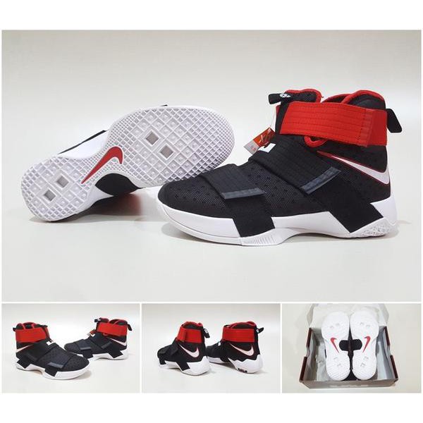 Sepatu Basket KuliahSepatu Basket Nike Lebron Zoom Soldier 10 Bred Black Red