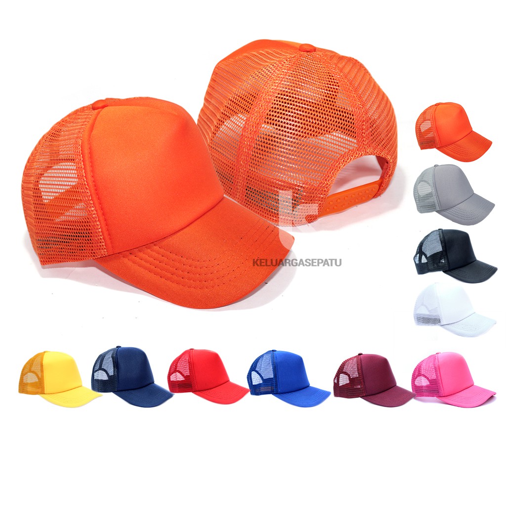 TOPI TRUCKER JARING POLOS isi 20 pcs bebas pilih warna size unisex pria wanita ready