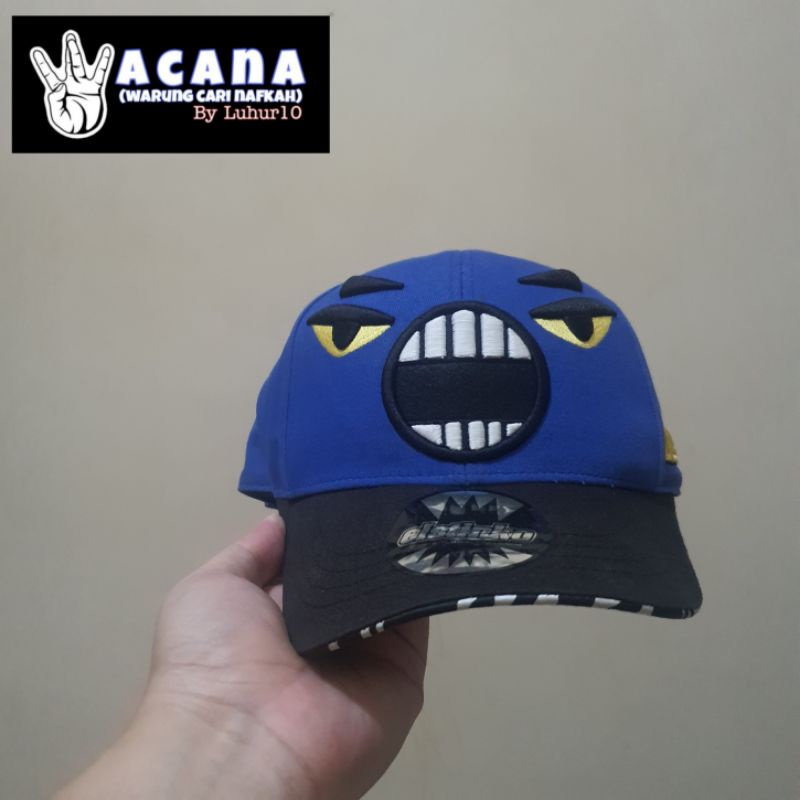 Topi Elstinko Seri Maki Warna biru visor bawah Zebra Size Setelan [Second]
