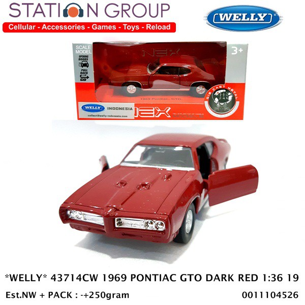 WELLY 43714CW 1969 PONTIAC GTO DARK RED