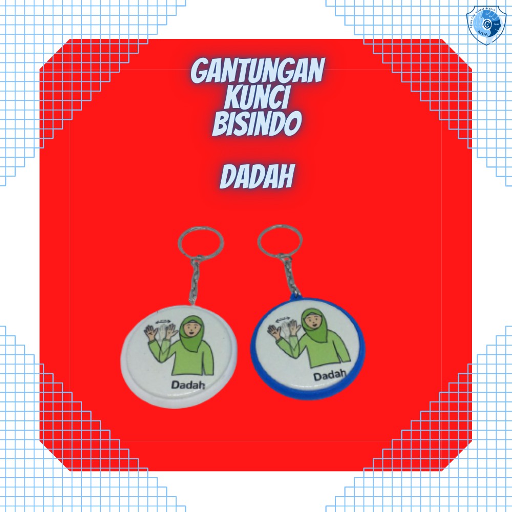 "Dadah" Gantungan Kunci (Ganci) Bisindo/ISL (Indonesia Sign Language)