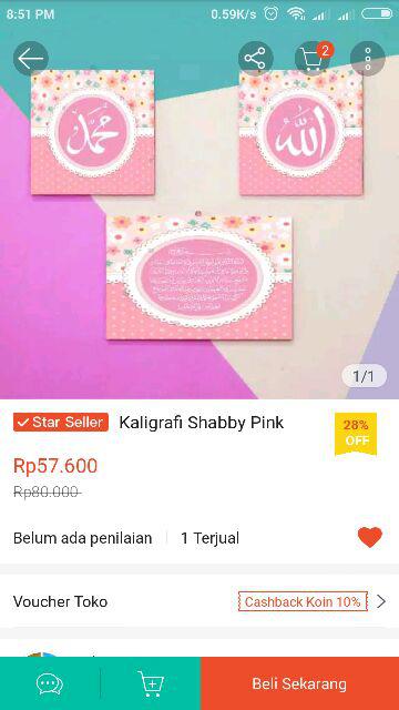 Kaligrafi Shabby Pink