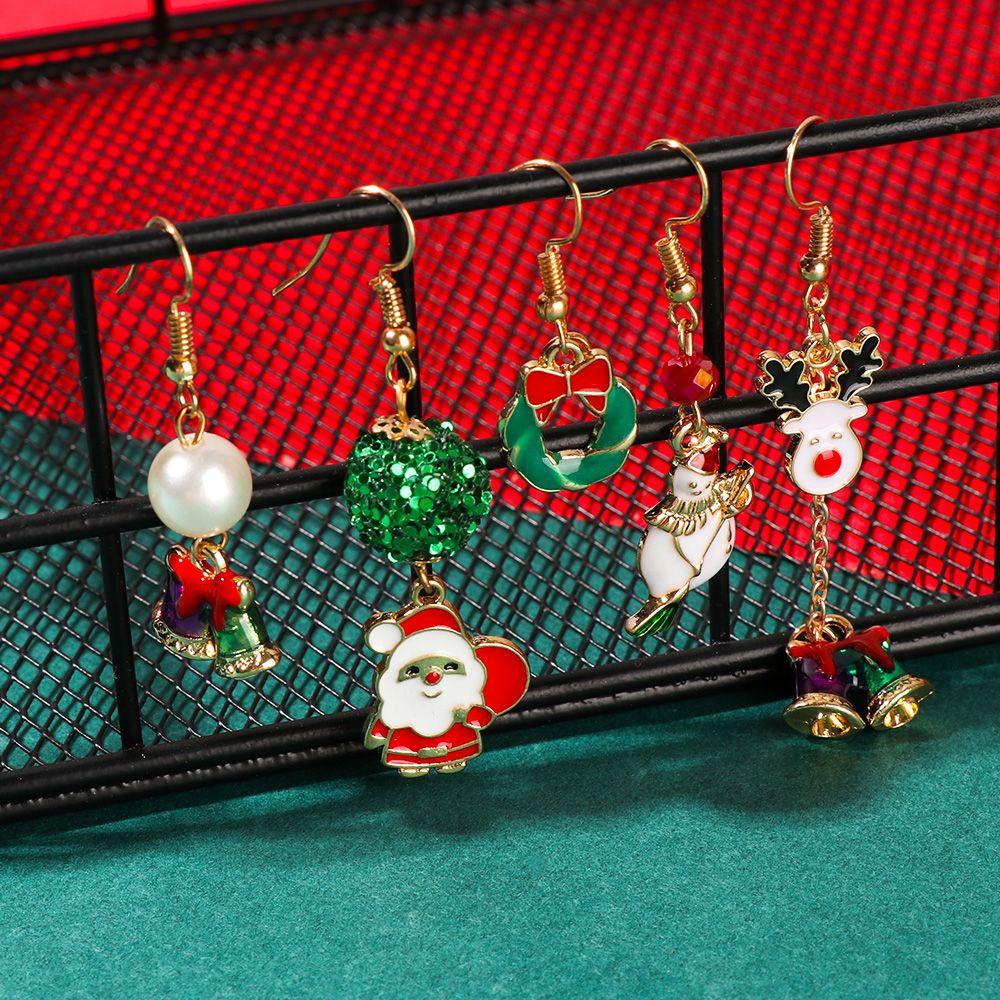 Solighter Drop Earrings Perhiasan Pesta Baru Santa Claus Elk Dekorasi Natal