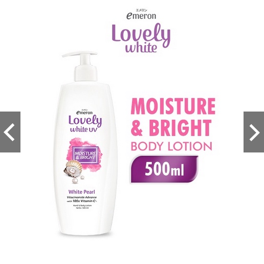 EMERON LOVELY Hand &amp; Body Lotion Botol 500ML white pearl / bengkoang