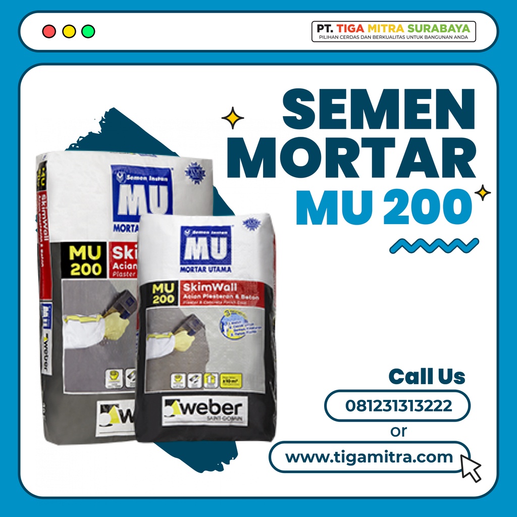 Semen Mortar Acian Dinding // MU 200 @40 Kg