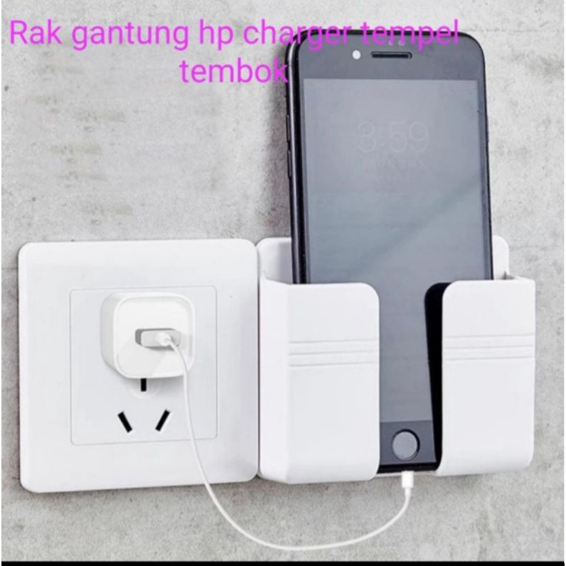 RAK GANTUNG HP CHARGER  REMOTE AC TV TEMBOK PHONE HOLDER CAS TEMPEL TEMBOK