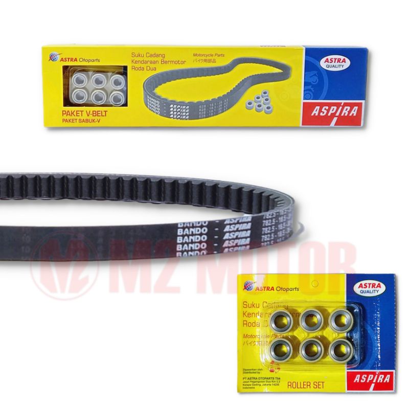 V BELT SET VAN BELT ASSY BEAT FI SCOOPY FI SPACY FI ASPIRA V POWER BELT + ROLLER
