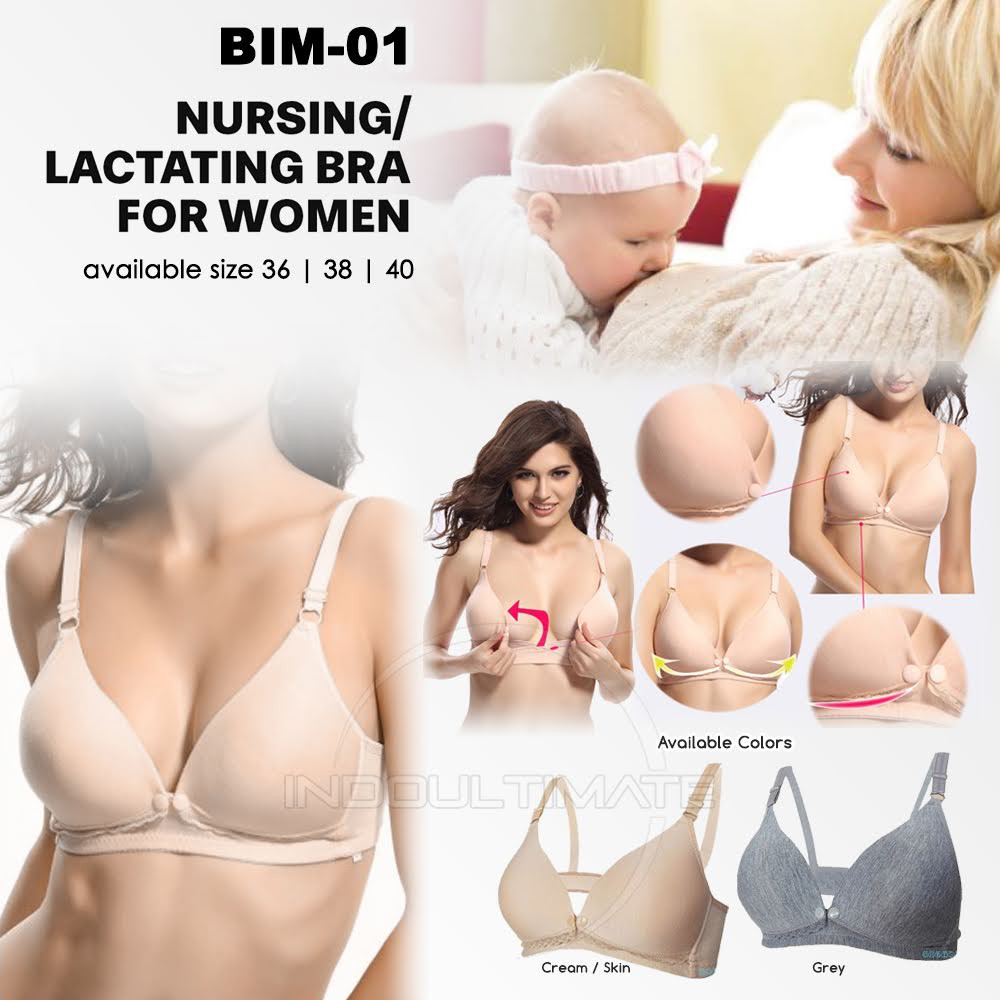 Bra BH Ibu Menyusui BUSA MODERN NYAMAN Tanpa Kawat BIM-01 Maternity Nursing Bra Ibu hamil busui cover bantal busa menyusui ASI Pakaian Dalam Underware wanita Ibu hamil jumbo bagus murah import