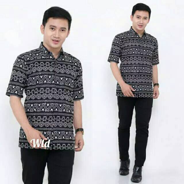 SIZE M L XL XXL 3L 4L KEMEJA BATIK MOTIF CIREBONl