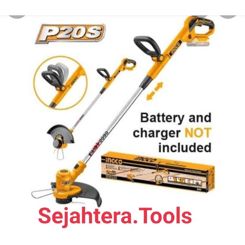 INGCO CGTLI20018 MESIN BABAT RUMPUT CORDLESS BATERAI PEMOTONG POTONG RUMPUT 20V UNIT ONLY