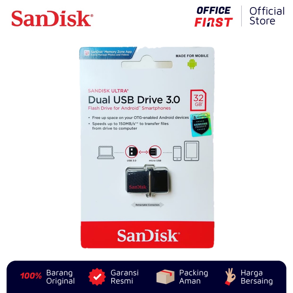 SanDisk Ultra Dual USB Drive 3.0 16 32 GB / OTG Flash Disk