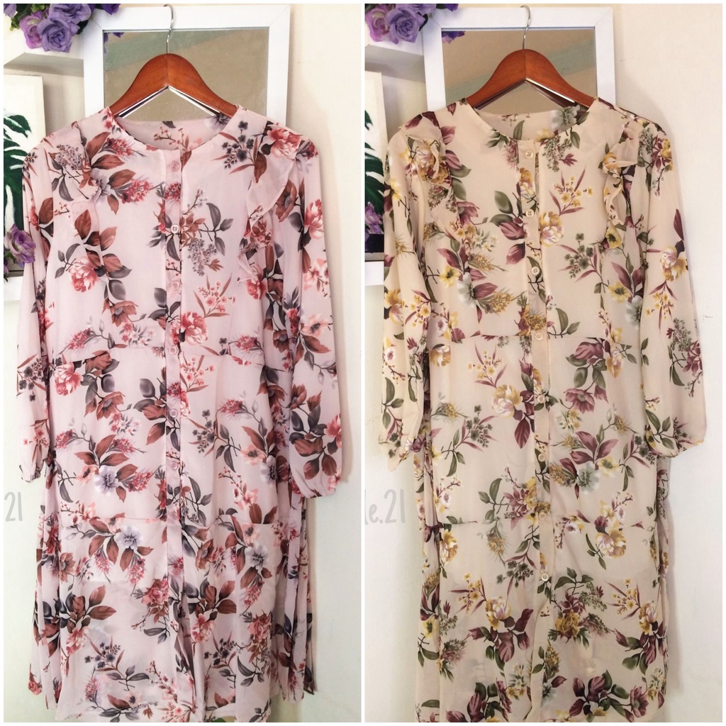 KOREAN DRESS/FLORAL/TWO STYLE