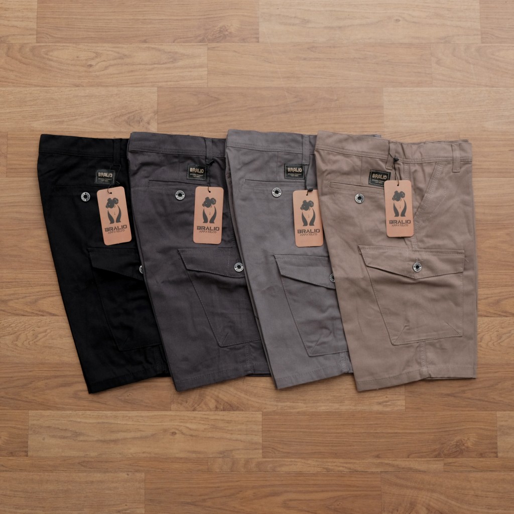 Bralio Denim Celana Pendek Kargo Cargo Outdoor Travelling Pantai Boardshort Chino Chinos Distro Pria