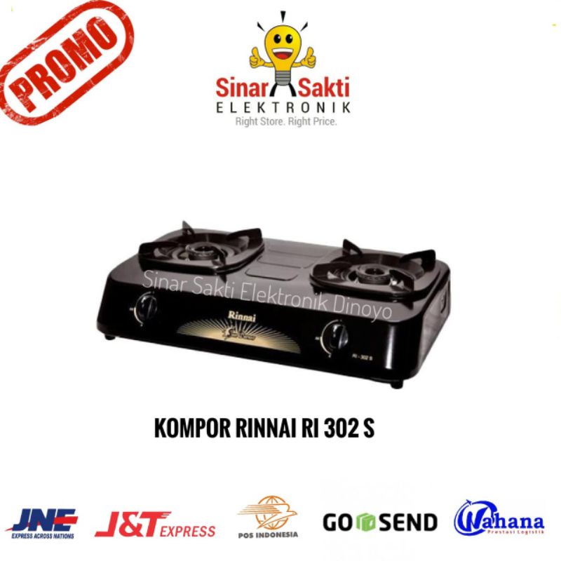 Rinnai Kompor Gas 2 Tungku RI 302 S - RI 302S - Kompor Murah