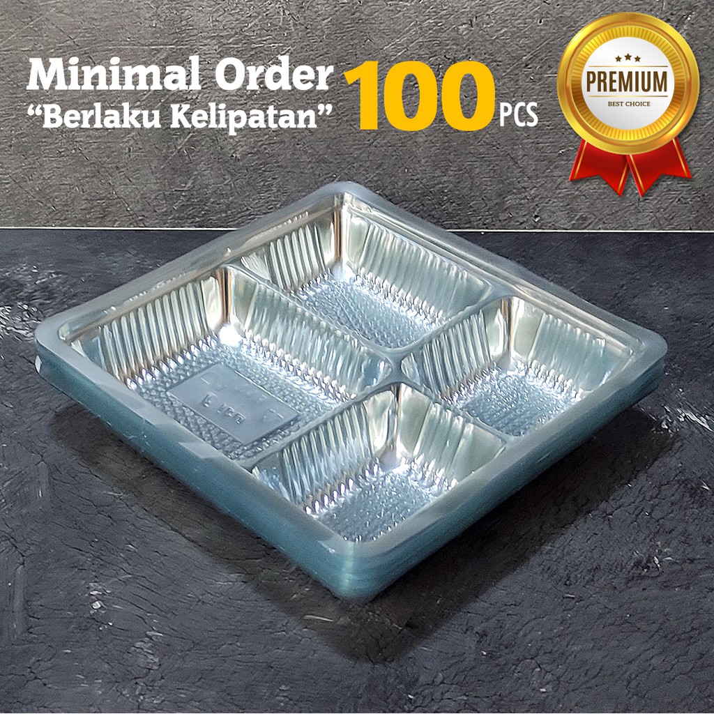 Mika Sekat Nasi Box Fito / Mika Nasi Kotak Sekat 4 Ukuran 18 x 18 cm Fito / Sekat Nasi Box