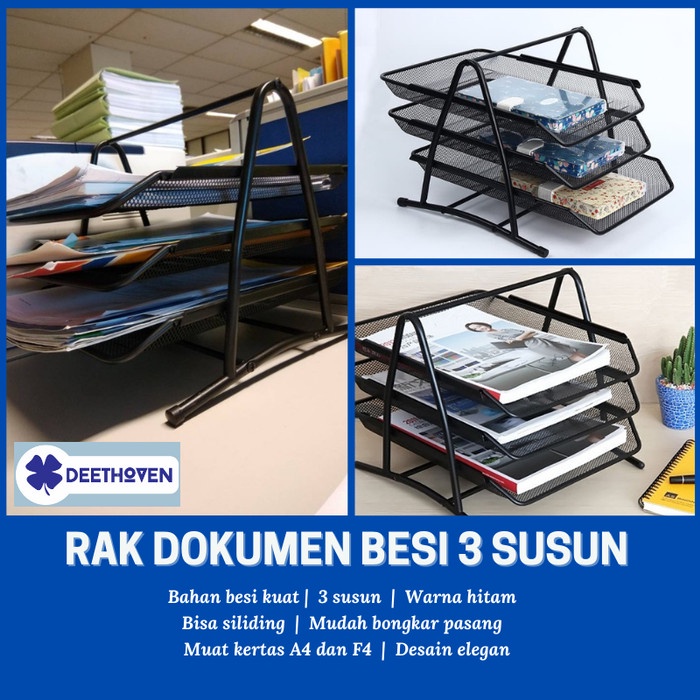 

READY Rak Dokumen Susun 3 / Paper Tray / Letter Tray 3 Tier PROMO