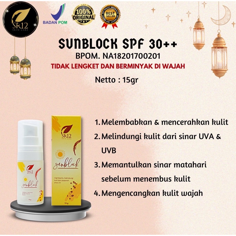 SUNBLOCK SR12 ASELI BPOM / MENJAGA MUKA DARI SINAR MATAHARI