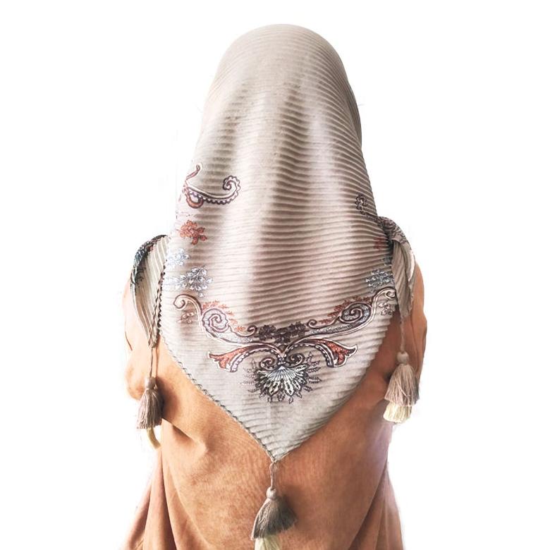 Plisket Pompom Motif Jilbab Motif Bandul Pompom Segi Empat Voal Motif Kerudung Motif Plisket Lidi Te