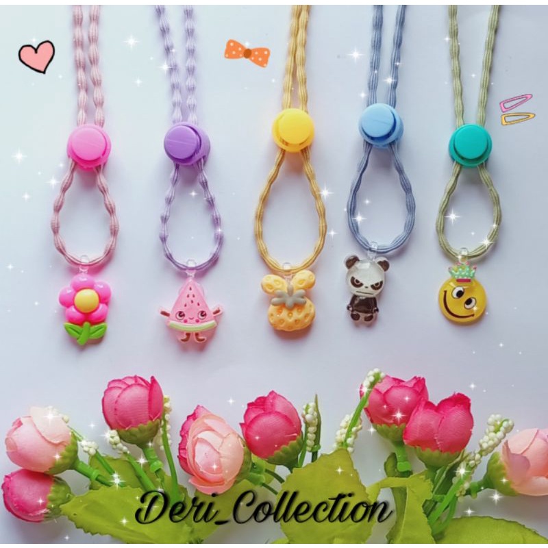 Strap karakter anak perempuan/lakilaki | tali masker 2in1 serut stopper