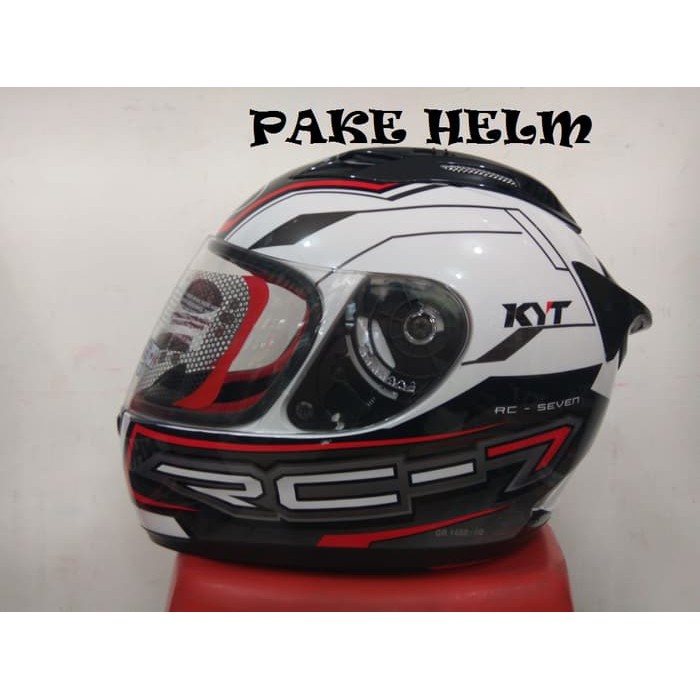 HELM KYT RC 7 RC SEVEN WHITE BLACK RED FULL FACE RC7