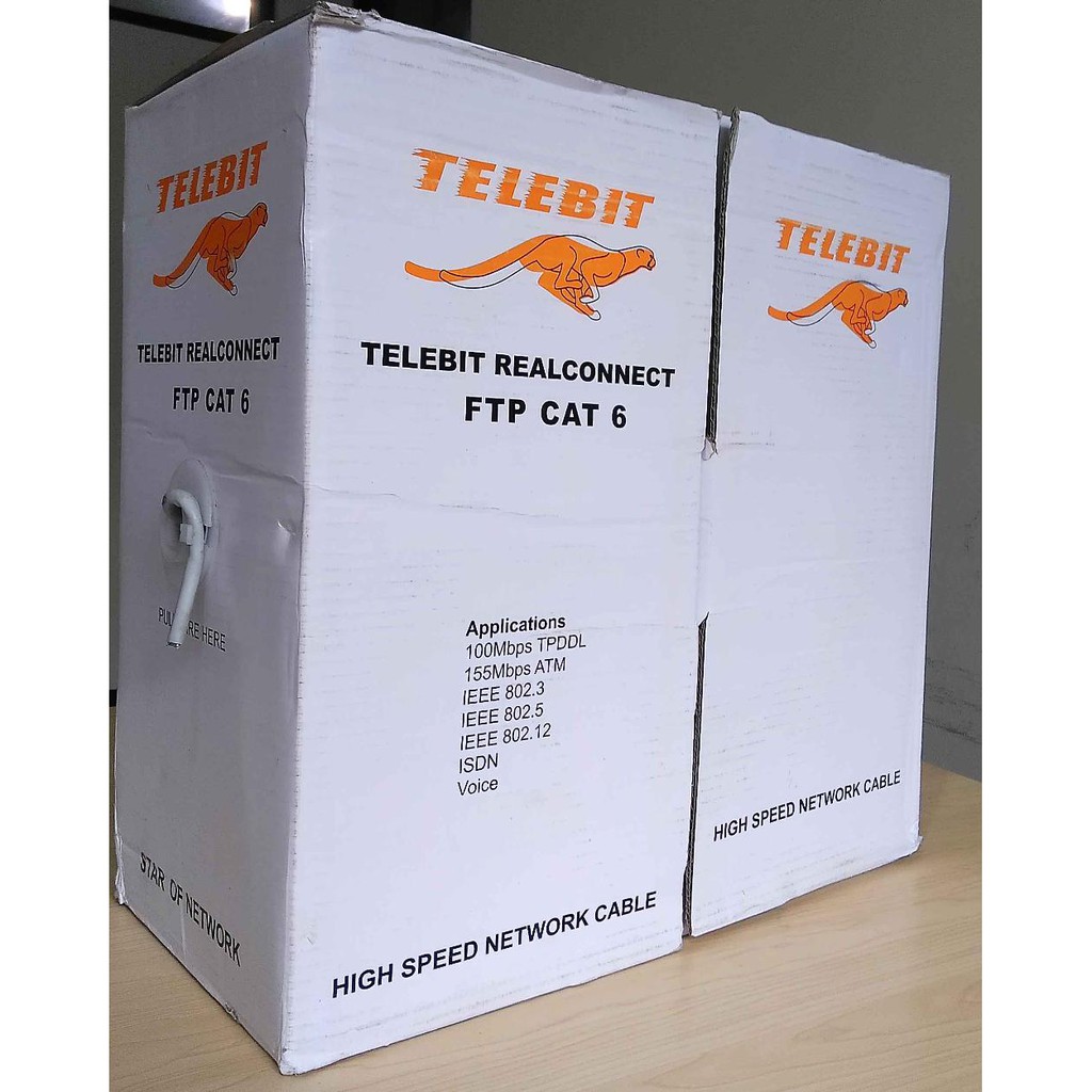 Kabel LAN Network STP - FTP CAT 6 kecepatan 1 Gbps Untuk OUT DOOR TELEBIT HARGA METERAN