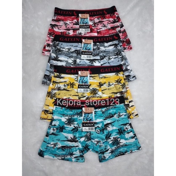 CELANA DALAM PRIA BOXER MEREK GAIXIN MOTIF PANTAI