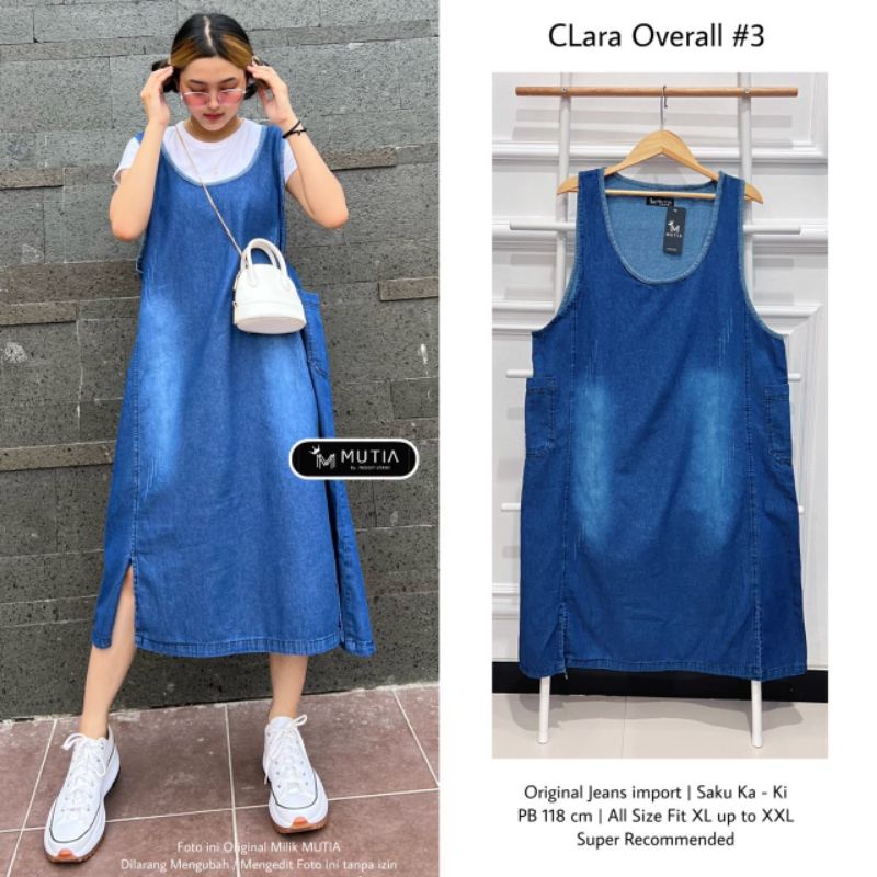 CLARA OVERALL #3 BY MUTIA / OVERALL JEANS WANITA MUSLIMAH / Baju wanita Kekinian