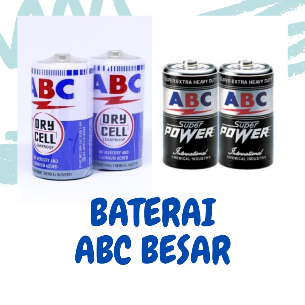 Baterai ABC Besar Biru Hitam Baterai Size D R20