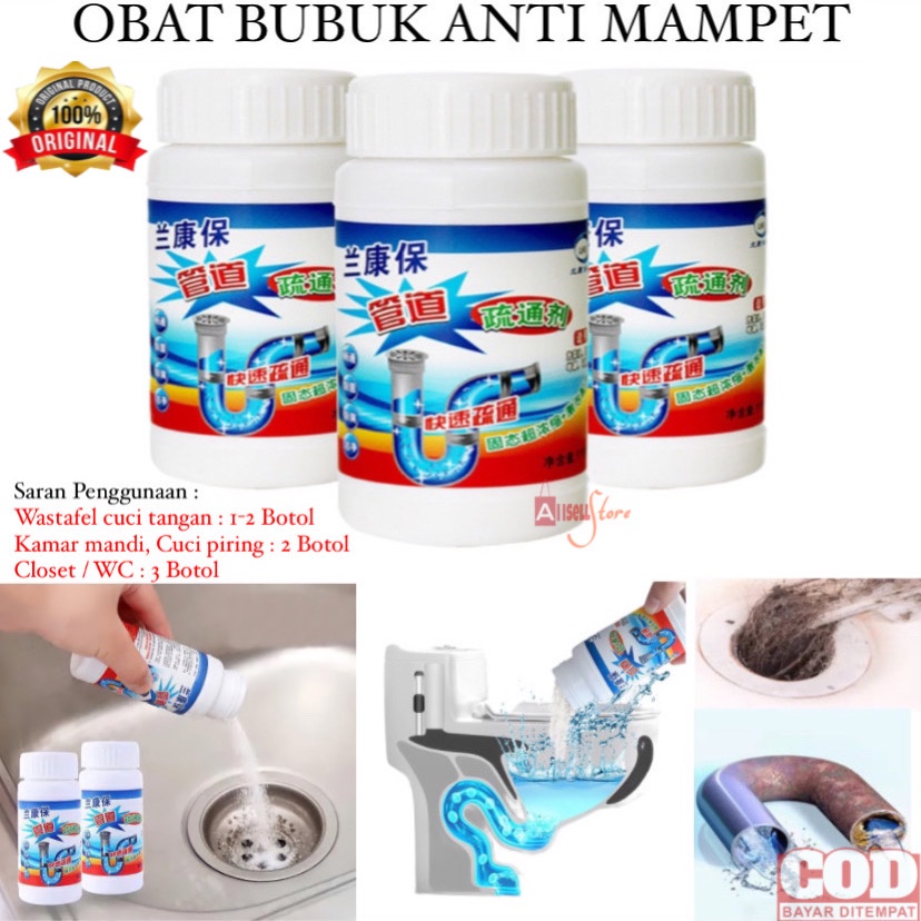 ( BISA COD ) PROMO SERBUK BUBUK ANTI MAMPET / PEMBERSIH PIPA TOILET WC / SERBUK ANTI SUMBAT / BUBUK PELANCAR SALURAN AIR PIPA WASTAFEL WC AMPUH ANTI MAMPET / PEMBERSIH SALURAN PIPA 100% AMPUH