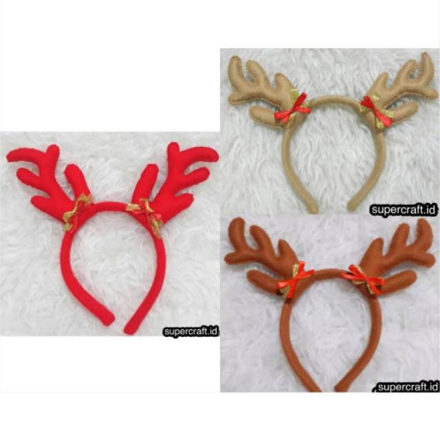 PO 3 HARI Bando Karakter Rusa Tanduk Pita Deer Xmas Christmas Rudolph Topi Natal Bando Rusa Bando Natal