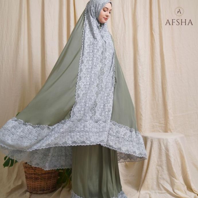 Mukena renda zara silk premium pouch dan sajadah afsha hampers