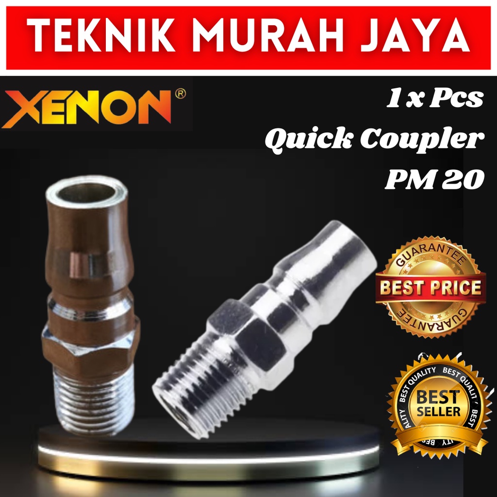 XENON Quick Coupler Compressor PM-20 Sambungan Selang Kompresor PM20 PM 20 Nepel Coupling Sambungan 