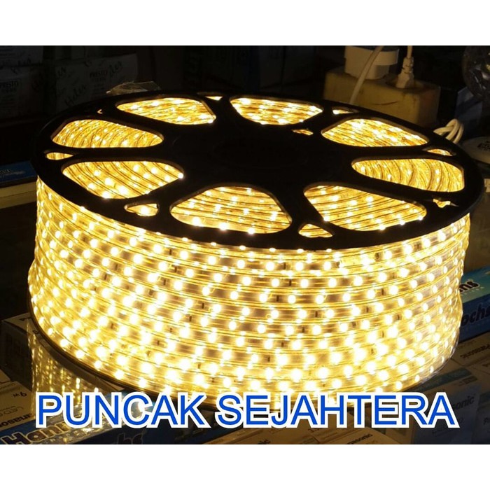 Lampu led Strip / Rope LED 5050 Warna Kuning/ Warmwhite SMD 5050 IP44