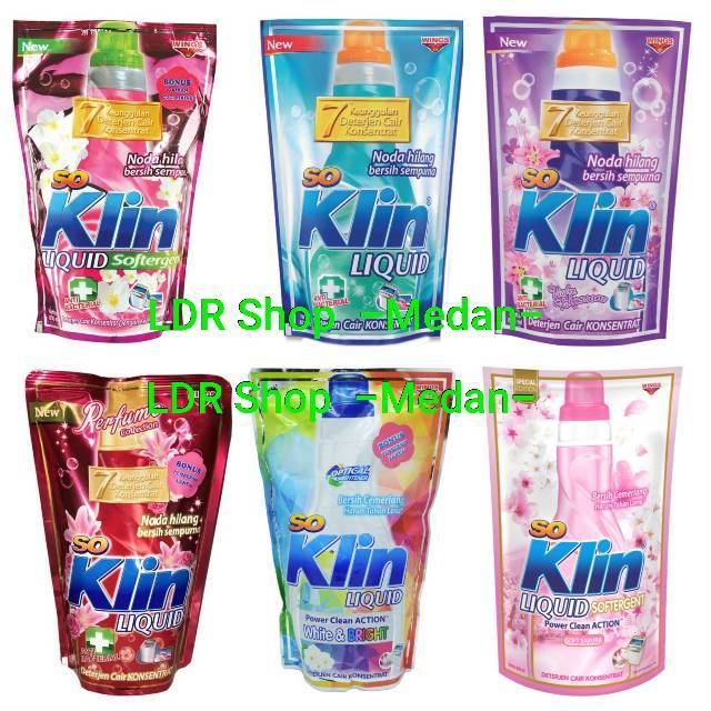 Soklin Detergent Cair So Klin Liquid 750 Ml Pouch Shopee Indonesia
