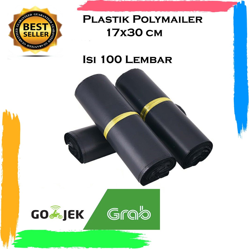 

Plastik Polymailer Plastik Packing Warna Hitam 100 Lembar 17 x 30 cm