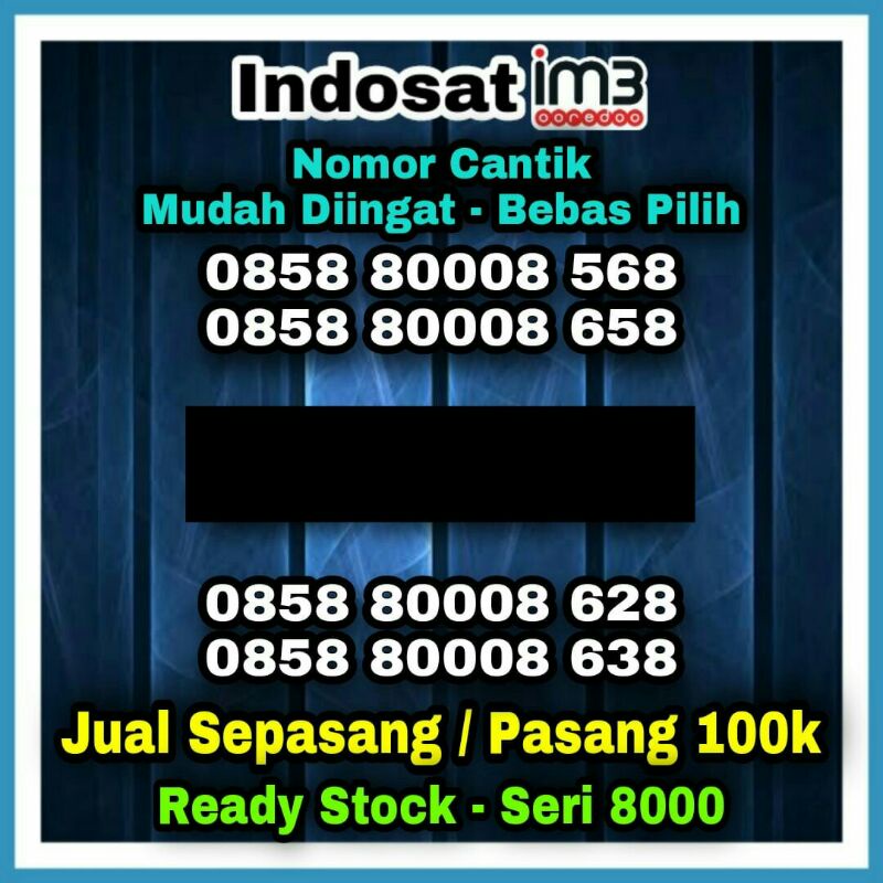 NOMOR CANTIK IM3 INDOSAT NOMER COUPLE KARTU PERDANA TERMURAH
