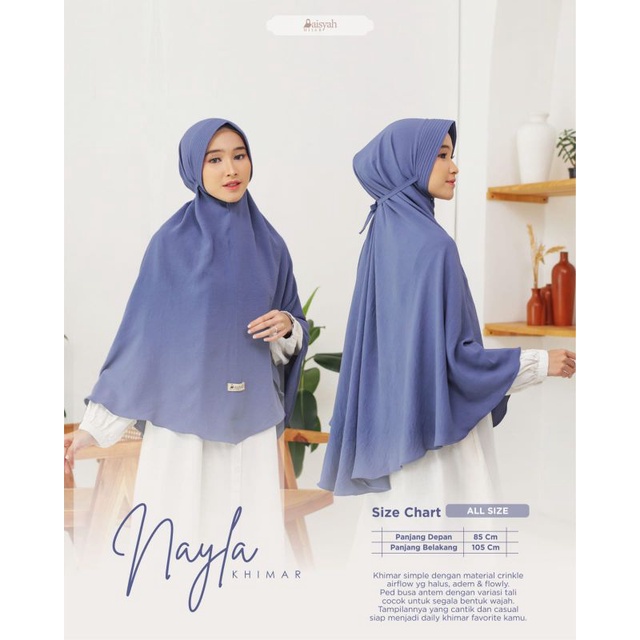 Khimar Naima dan nayla by Aisyah hijab | bahan crinkle airflow | khimar syari