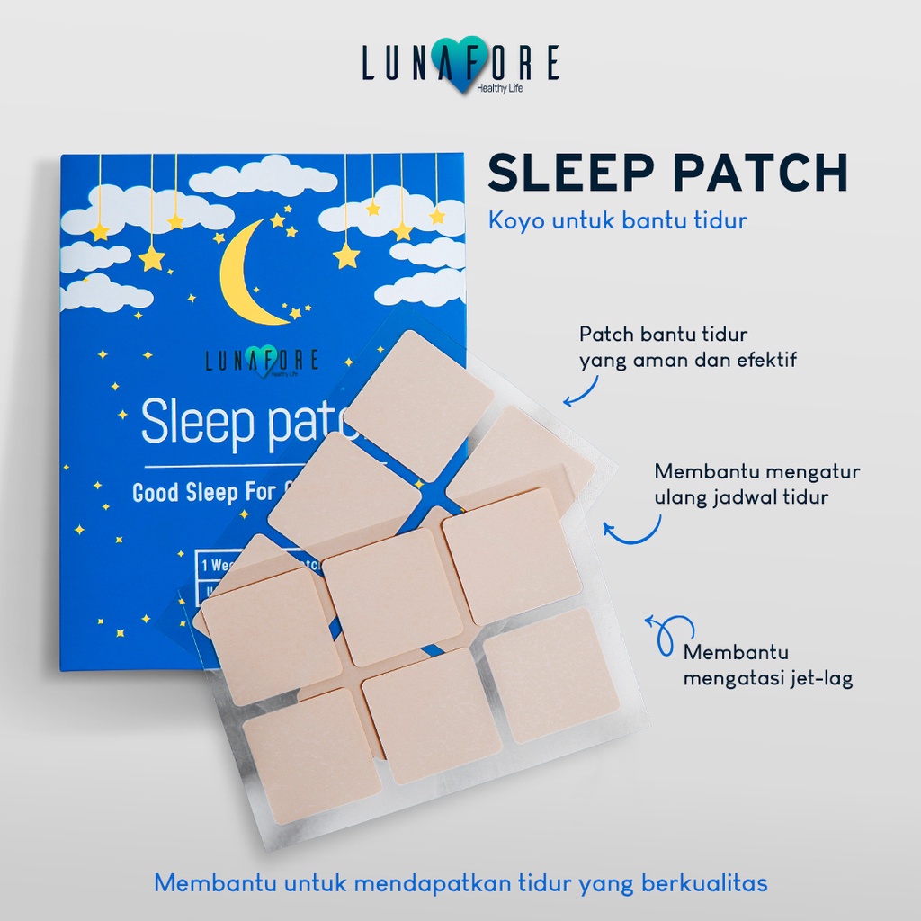 Sleep Patch - Lunafore - Melatonin - Sticker 18 Pcs - Bantu Tidur