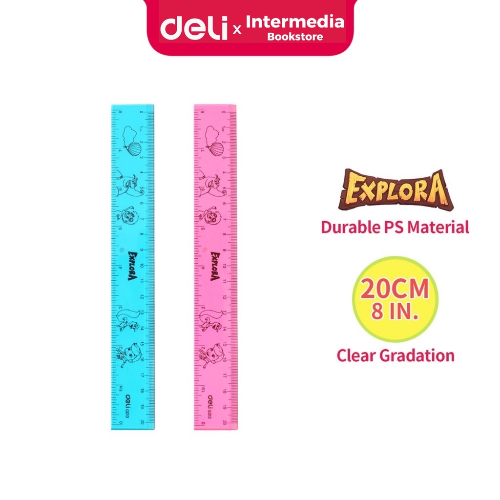 

Deli EG01302 Ruler 20 cm Explora / Penggaris 20 cm Explora