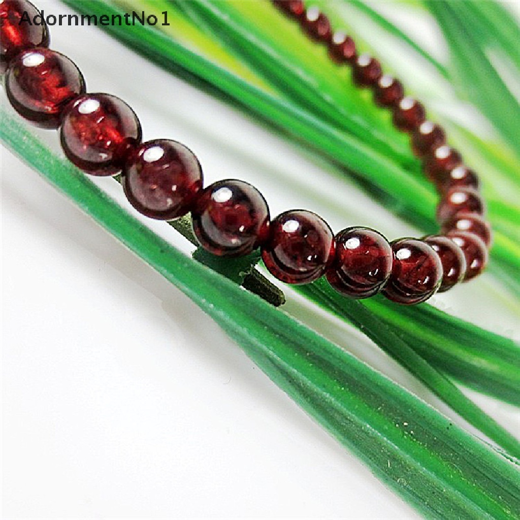 (AdornmentNo1) Gelang Tangan Manik-Manik Batu Garnet Alami Untuk Perhiasan Wanita